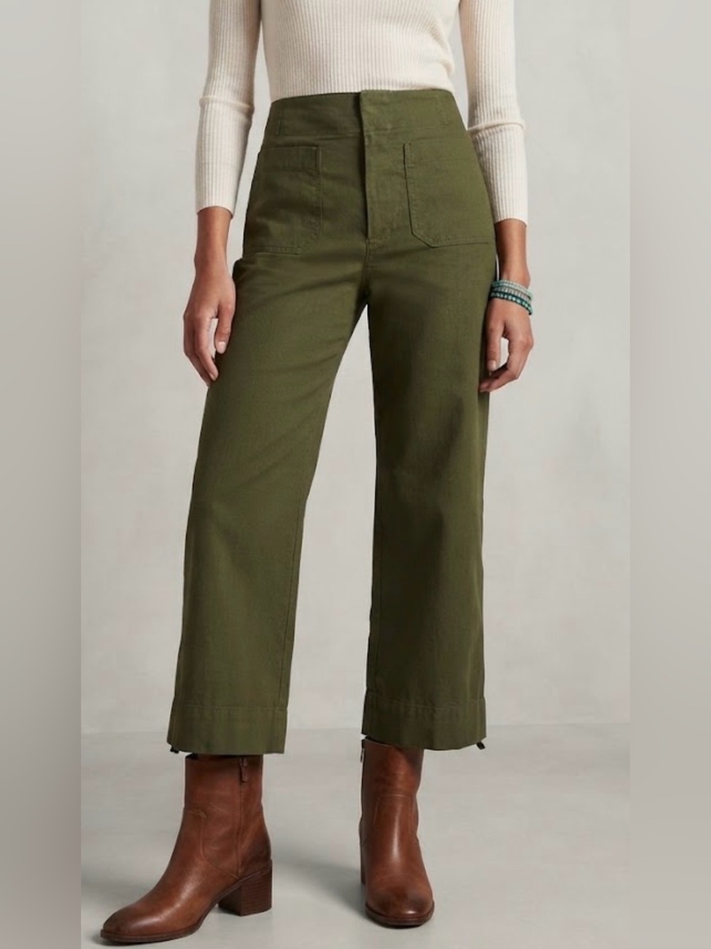 ❤️Maeve Collette Linen Blend High-Rise Wide-Leg Cropped Pants